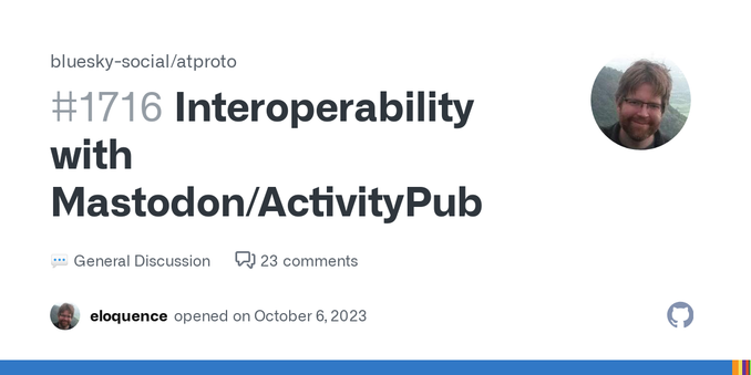 What are the current plans from BlueSky (the company) for interoperability with Mastodon/ActivityPub? We currently have two emerging alternatives to X that deserve to be taken seriously: the fedive...