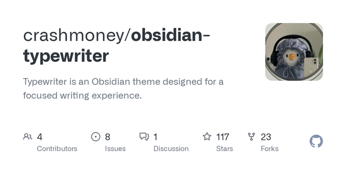 Typewriter is an Obsidian theme designed for a focused writing experience. - crashmoney/obsidian-typewriter Typewriter is an Obsidian theme designed for a focused writing experience. - crashmoney/obsidian-typewriter