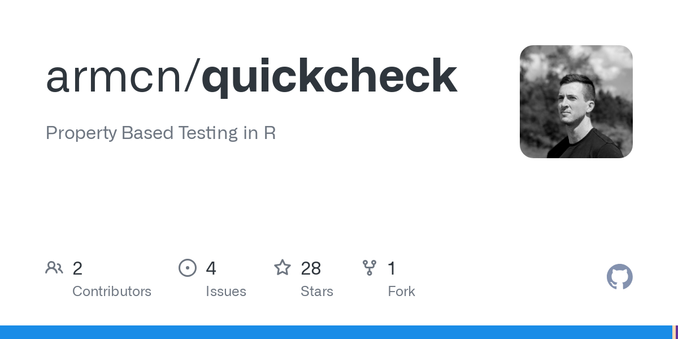 Property Based Testing in R. Contribute to armcn/quickcheck development by creating an account on GitHub.
