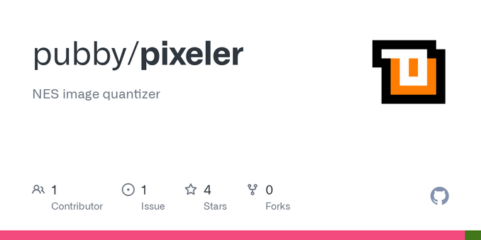 NES image quantizer. Contribute to pubby/pixeler development by creating an account on GitHub. NES image quantizer. Contribute to pubby/pixeler development by creating an account on GitHub.