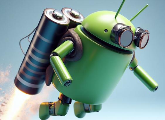 bugdroid rakete akku battery android