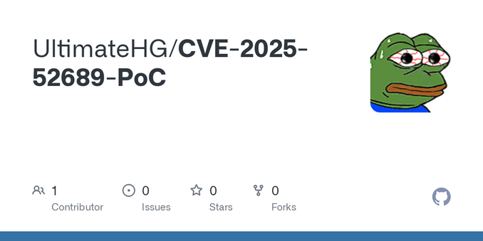 Contribute to UltimateHG/CVE-2025-52689-PoC development by creating an account on GitHub.