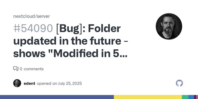 ⚠️ This issue respects the following points: ⚠️ This is a bug, not a question or a configuration/webserver/proxy issue. This issue is not already reported on Github OR Nextcloud Community Forum (I'...