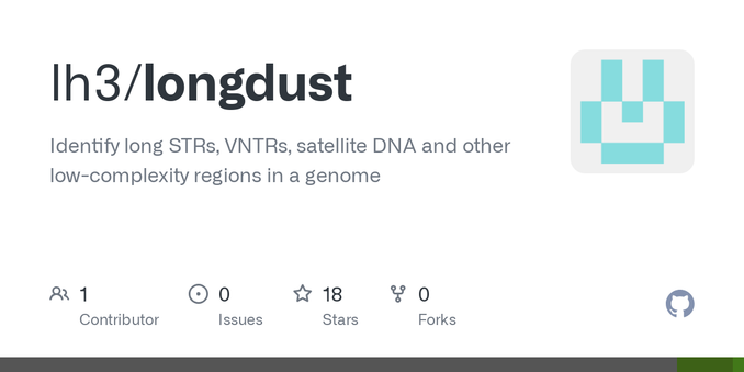 Identify long STRs, VNTRs, satellite DNA and other low-complexity regions in a genome - lh3/longdust