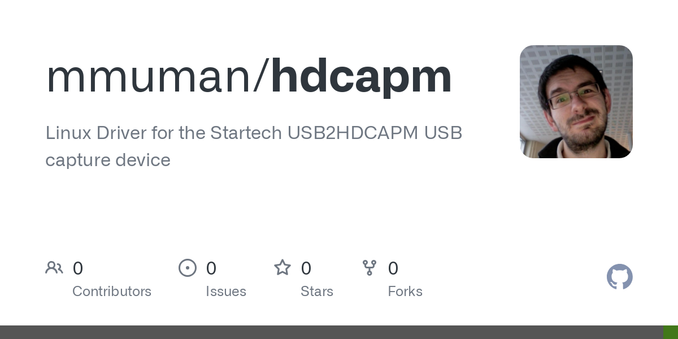 Linux Driver for the Startech USB2HDCAPM USB capture device - GitHub - mmuman/hdcapm at linux-6-fixes