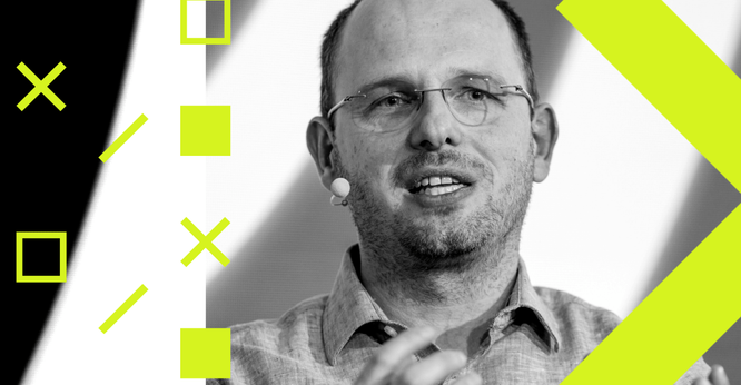 A photo illustration of GitHub CEO Thomas Dohmke.