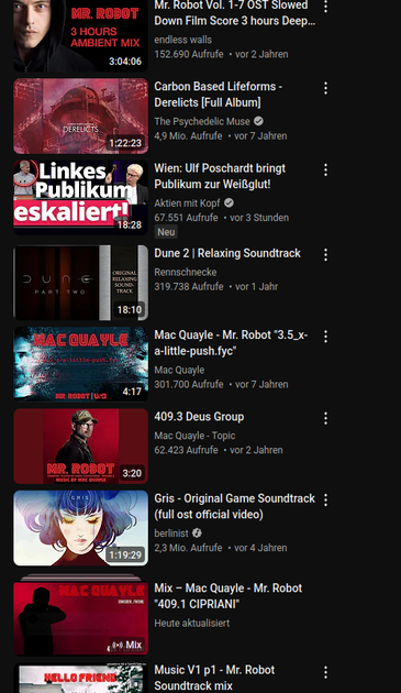 Videovorschläge welche ein Desinformationsvideo mit Ulf  Poschardt empfiehlt
