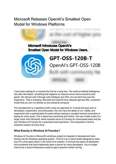 Microsoft Releases OpenAI’s Smallest Open Model for Windows Platforms.pdf