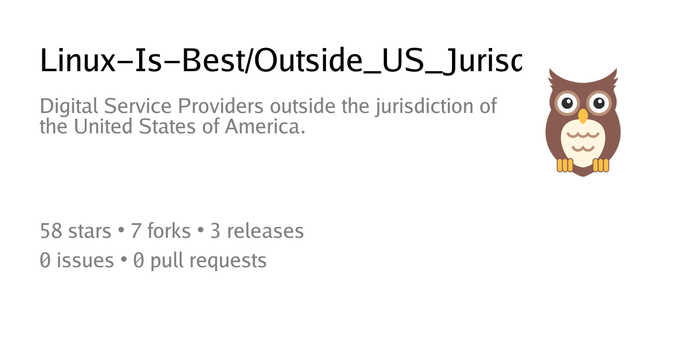 Zusammenfassungskarte des Repositorys Linux-Is-Best/Outside_US_Jurisdiction