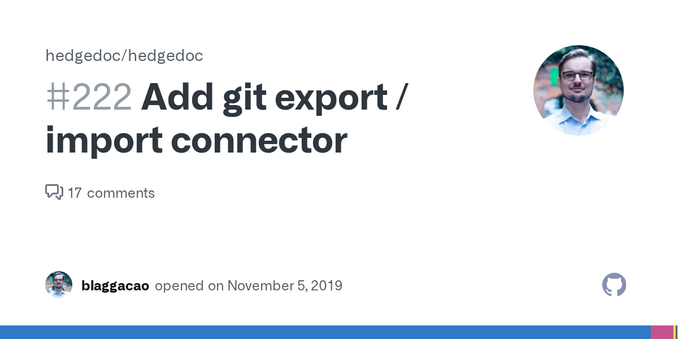 I'd like to store my markdown documents in a true git backend for the following reasons: Auditing Standard revision tooling Possibility to integrate a lightweight PR document approval process