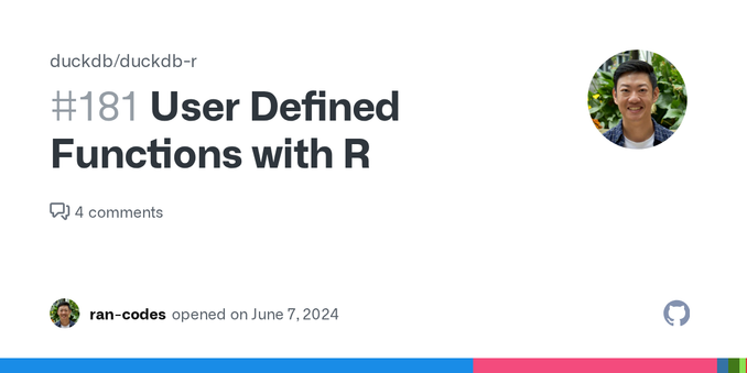duckdb/duckdb#12438 (comment) suggested to ask this in this repo. Our team uses the tidyverse API and some basics statistics function in R for much of our data work. We have shifted to Duckdb - par...