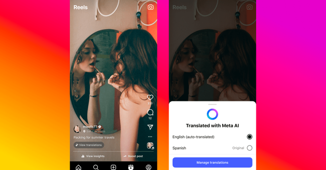 An image showing AI voice translation on Instagram