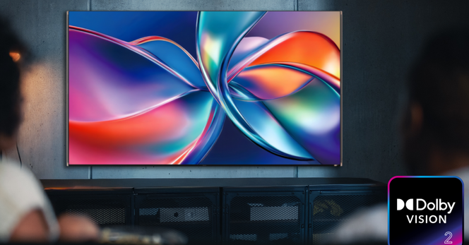 An image of someone viewing an abstract animation on a TV
