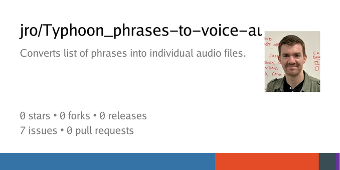 Zusammenfassungskarte des Repositorys jro/Typhoon_phrases-to-voice-audio