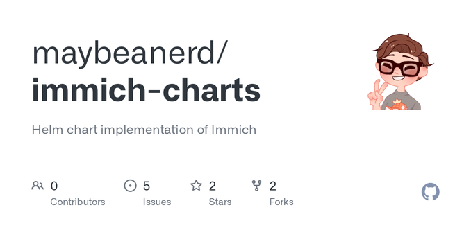 Helm chart implementation of Immich. Contribute to maybeanerd/immich-charts development by creating an account on GitHub.