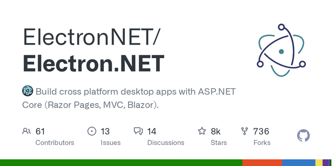 :electron: Build cross platform desktop apps with ASP.NET Core (Razor Pages, MVC, Blazor). - ElectronNET/Electron.NET