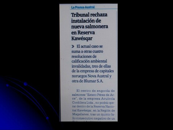 Tribunal rechaza instalación de neuva salmonera en reserva KAwésqar LPA