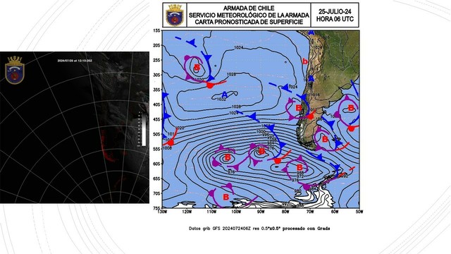 visible spectrum and surface chart 25 July 2024 Armada de Chile