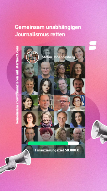 Bild der Aktion: Gemeinsam unabhängigen Journalismus retten. Wir machen sichtbar, was andere übersehen. Unterstütze Journalismus bei RiffReporter: Für Demokratie, die lebt!