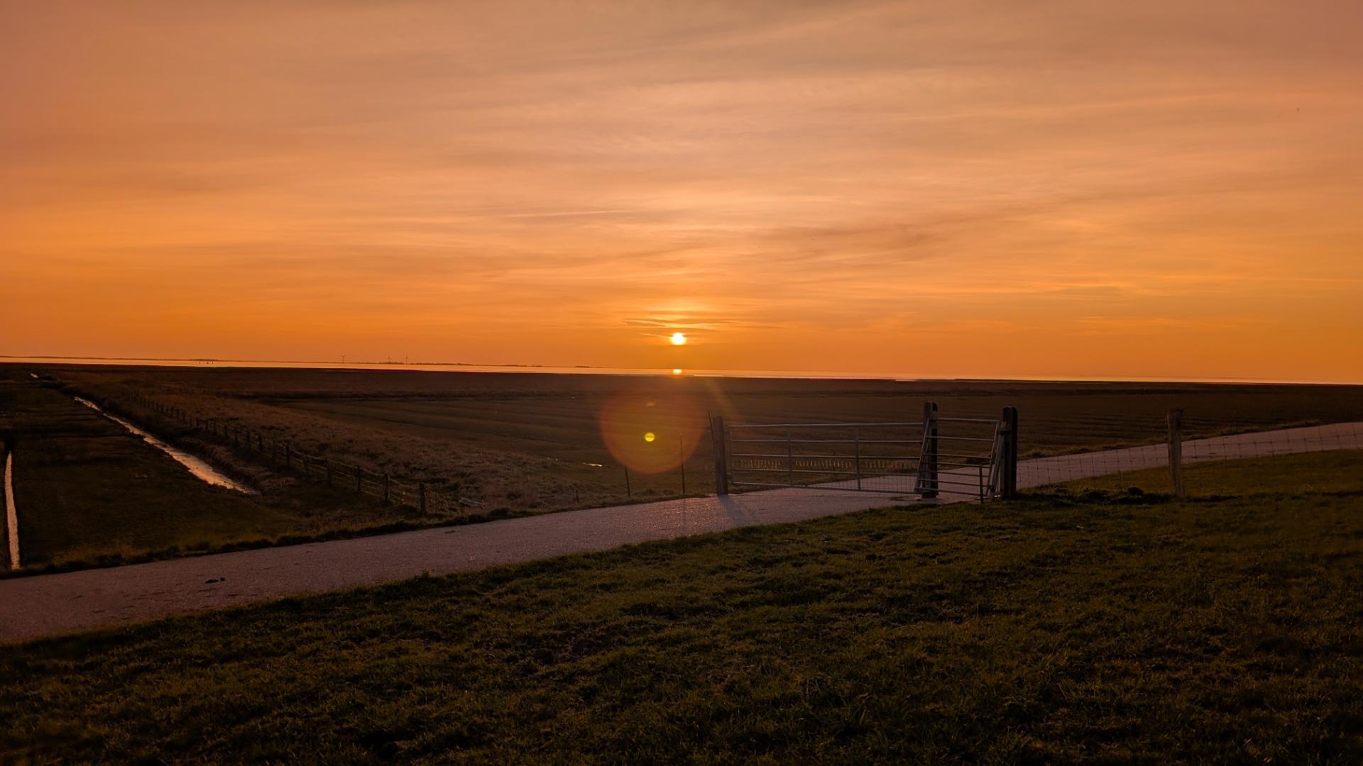 Sonnenuntergang am Deich